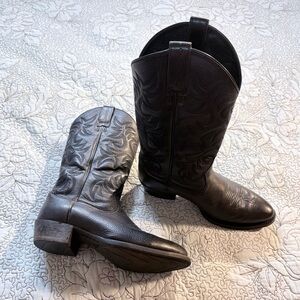 Ariat Mens Heritage Deertan Western Boots Black Leather Size 9EE Wide🧡